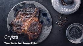  Presentation with wagyu - Presentation consisting of modern-style-traditional-barbecue-dry background and a wine colored foreground