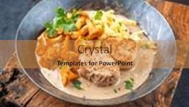  Presentation with barbecue - PPT theme enhanced with modern-style-traditional-barbecue-pork background and a gold colored foreground