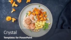  Presentation with barbecue - Presentation design consisting of modern-style-traditional-barbecue-pork background and a tawny brown colored foreground