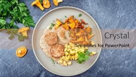  Presentation with barbecue - PPT theme with modern-style-traditional-barbecue-pork background and a yellow colored foreground