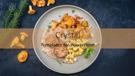  Presentation with barbecue - PPT theme featuring modern-style-traditional-barbecue-pork background and a yellow colored foreground