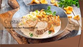  Presentation with barbecue - Slides with modern-style-traditional-barbecue-pork background and a yellow colored foreground