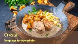  Presentation with barbecue - Presentation theme consisting of modern-style-traditional-barbecue-pork background and a tawny brown colored foreground