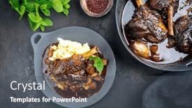  Presentation with traditional - Slide set consisting of modern-style-traditional-braised-slow background and a dark gray colored foreground