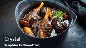  Presentation with carrots - Presentation theme enhanced with modern-style-traditional-braised-slow background and a wine colored foreground