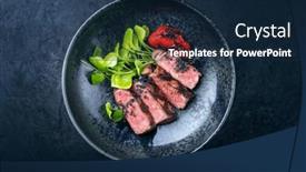  Presentation with roast beef - Slide deck having modern-style-traditional-dry-aged background and a  colored foreground