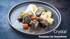  Presentation with noodles - PPT theme enhanced with modern-style-traditional-french-boeuf background and a tawny brown colored foreground