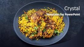  Presentation with fried chicken - Presentation theme with modern-style-traditional-fried-arabic background and a tawny brown colored foreground