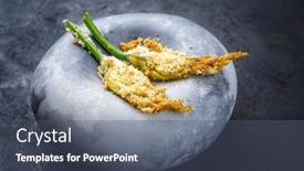  Presentation with served - Slide set enhanced with modern-style-traditional-fried-fiori background and a ocean colored foreground