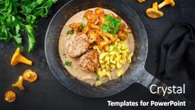  Presentation with traditional - PPT layouts with modern-style-traditional-fried-pork background and a dark gray colored foreground