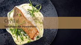  Presentation with ceramic - PPT theme having modern-style-traditional-fried-skrei background and a yellow colored foreground