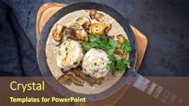  Presentation with potato chips - Slide deck with modern-style-traditional-german-cooked background and a tawny brown colored foreground