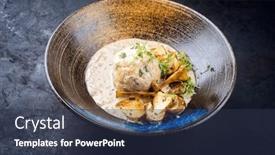  Presentation with dumpling - PPT layouts enhanced with modern-style-traditional-german-cooked background and a tawny brown colored foreground