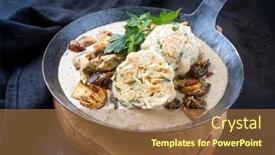  Presentation with potato chips - Presentation design featuring modern-style-traditional-german-cooked background and a tawny brown colored foreground