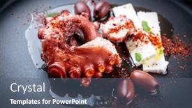  Presentation with octopus - PPT layouts with modern-style-traditional-greek-chtapodi background and a gray colored foreground