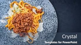  Presentation with pasta sauce - Presentation theme enhanced with modern-style-traditional-italian-ragu background and a ocean colored foreground