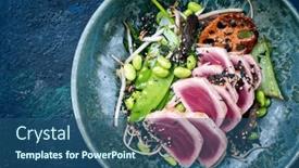  Presentation with japanese style - Slides having modern-style-traditional-japanese-gourmet background and a ocean colored foreground