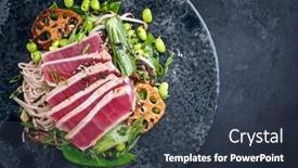  Presentation with japanese style - Slide set enhanced with modern-style-traditional-japanese-gourmet background and a tawny brown colored foreground