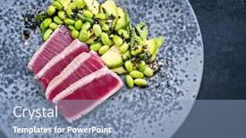  Presentation with japanese style - Presentation featuring modern-style-traditional-japanese-gourmet background and a light blue colored foreground