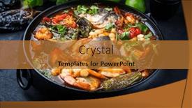  Presentation with king - PPT theme consisting of modern-style-traditional-mexican-seafood background and a gold colored foreground