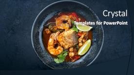  Presentation with seafood - Slide deck having modern-style-traditional-mexican-seafood background and a navy blue colored foreground