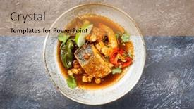  Presentation with king - Slide set featuring modern-style-traditional-mexican-seafood background and a gold colored foreground