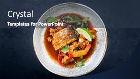  Presentation with seafood - Presentation design with modern-style-traditional-mexican-seafood background and a tawny brown colored foreground