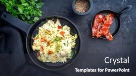  Presentation with bacon - Presentation featuring modern-style-traditional-potato-puree background and a dark gray colored foreground