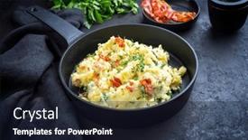  Presentation with bacon - PPT theme consisting of modern-style-traditional-potato-puree background and a wine colored foreground