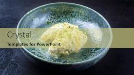  Presentation with black ceramic - Slide deck with modern-style-traditional-quenelles-de background and a soft green colored foreground