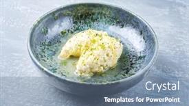  Presentation with ceramic - Slides having modern-style-traditional-quenelles-de background and a ocean colored foreground