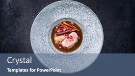  Presentation with veal - PPT theme featuring modern-style-traditional-roasted-dry background and a ocean colored foreground