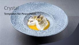  Presentation with passion - PPT theme consisting of modern-style-traditional-sauteed-skrei background and a light blue colored foreground