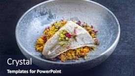  Presentation with persian - PPT theme having modern-style-traditional-sauteed-skrei background and a navy blue colored foreground