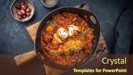  Presentation with veal - PPT layouts enhanced with modern-style-traditional-slow-cooked background and a tawny brown colored foreground