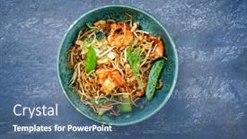  Presentation with curry - PPT theme enhanced with modern-style-traditional-thai-phak background and a ocean colored foreground