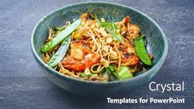  Presentation with thai - Theme having modern-style-traditional-thai-phak background and a tawny brown colored foreground