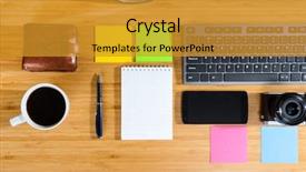  Presentation with work - Audience pleasing presentation design consisting of paper minimalist desk top - modern stylish work place view backdrop and a gold colored foreground