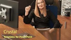  Presentation with modern elegant - PPT layouts consisting of modern-successful-businesswoman-in-elegant background and a tawny brown colored foreground