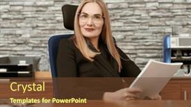  Presentation with modern elegant - Slides having modern-successful-businesswoman-in-elegant background and a tawny brown colored foreground