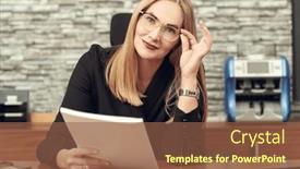  Presentation with modern elegant - PPT layouts with modern-successful-businesswoman-in-elegant background and a tawny brown colored foreground