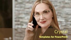  Presentation with modern elegant - Presentation design with modern-successful-businesswoman-in-elegant background and a tawny brown colored foreground