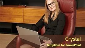  Presentation with modern elegant - Presentation design with modern-successful-businesswoman-in-elegant background and a tawny brown colored foreground