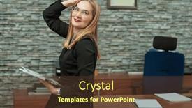  Presentation with modern elegant - Theme featuring modern-successful-businesswoman-in-elegant background and a tawny brown colored foreground