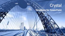  Presentation with suspension bridge - PPT theme consisting of modern suspension bridge toned background and a ocean colored foreground
