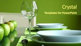  Presentation with table setting - Presentation consisting of modern table setting background and a tawny brown colored foreground