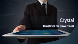  Presentation with modern - Amazing presentation theme having modern tablet with blurry app backdrop and a  colored foreground