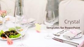  Presentation with tableware - Beautiful PPT layouts featuring modern tableware and glasses on a table backdrop and a lemonade colored foreground