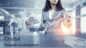  Presentation with woman business - Audience pleasing slides consisting of modern technologies for business mix backdrop and a seafoam green colored foreground