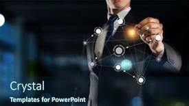  Presentation with connection - Colorful slides enhanced with modern-technologies-for-connection-mixed backdrop and a navy blue colored foreground